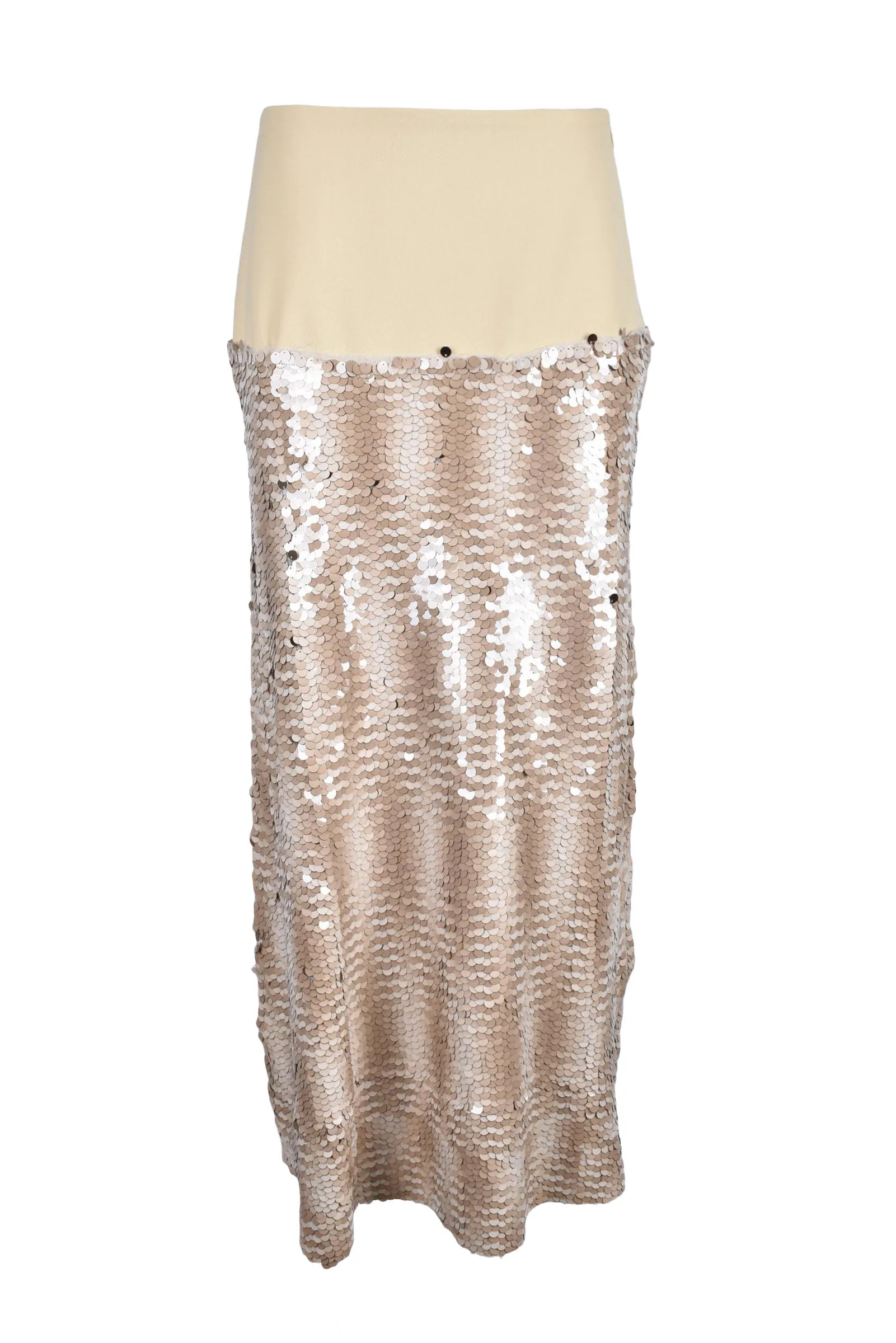 Gonna Lunga Paillettes Beige