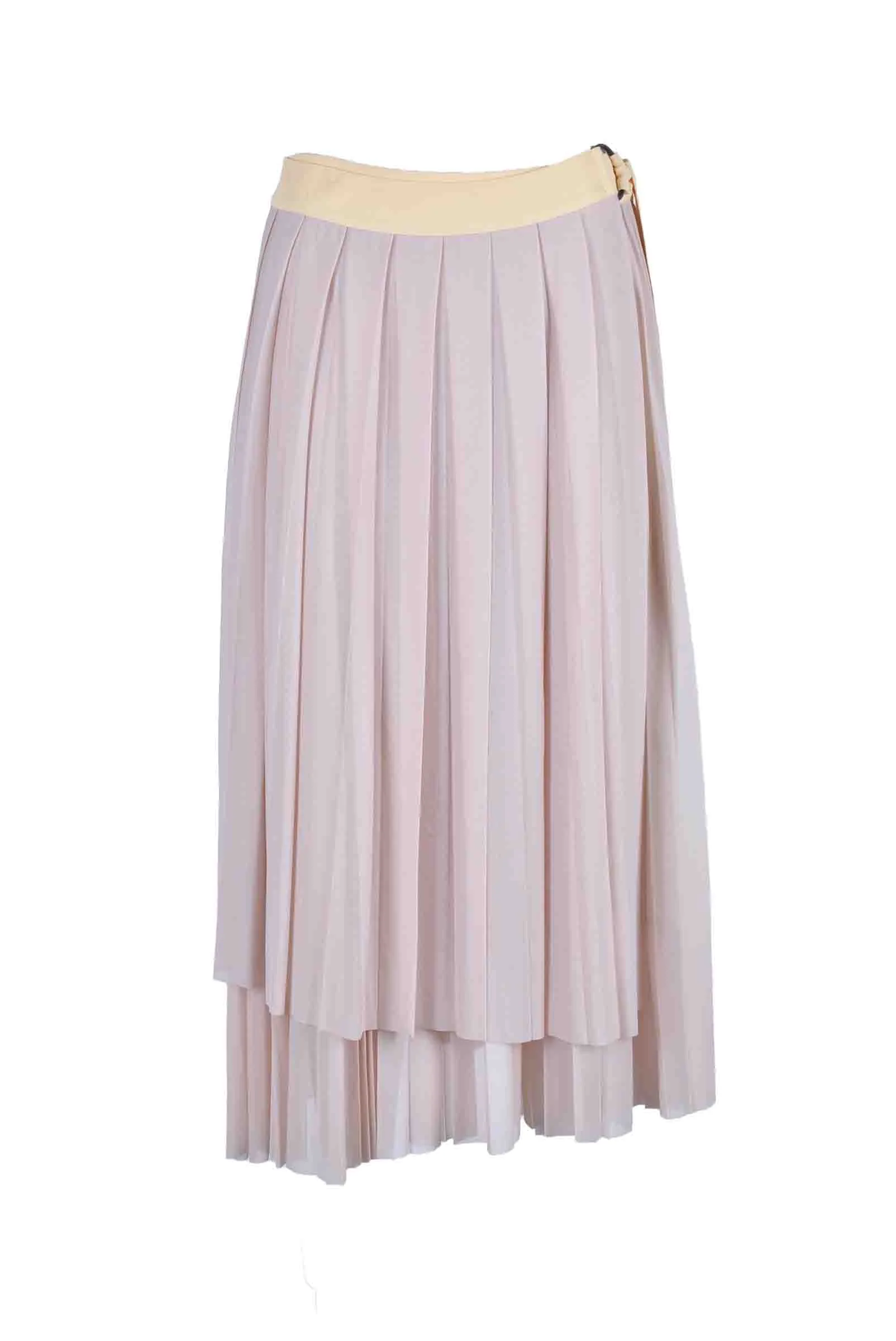 Gonna Plissettata Portafoglio Beige