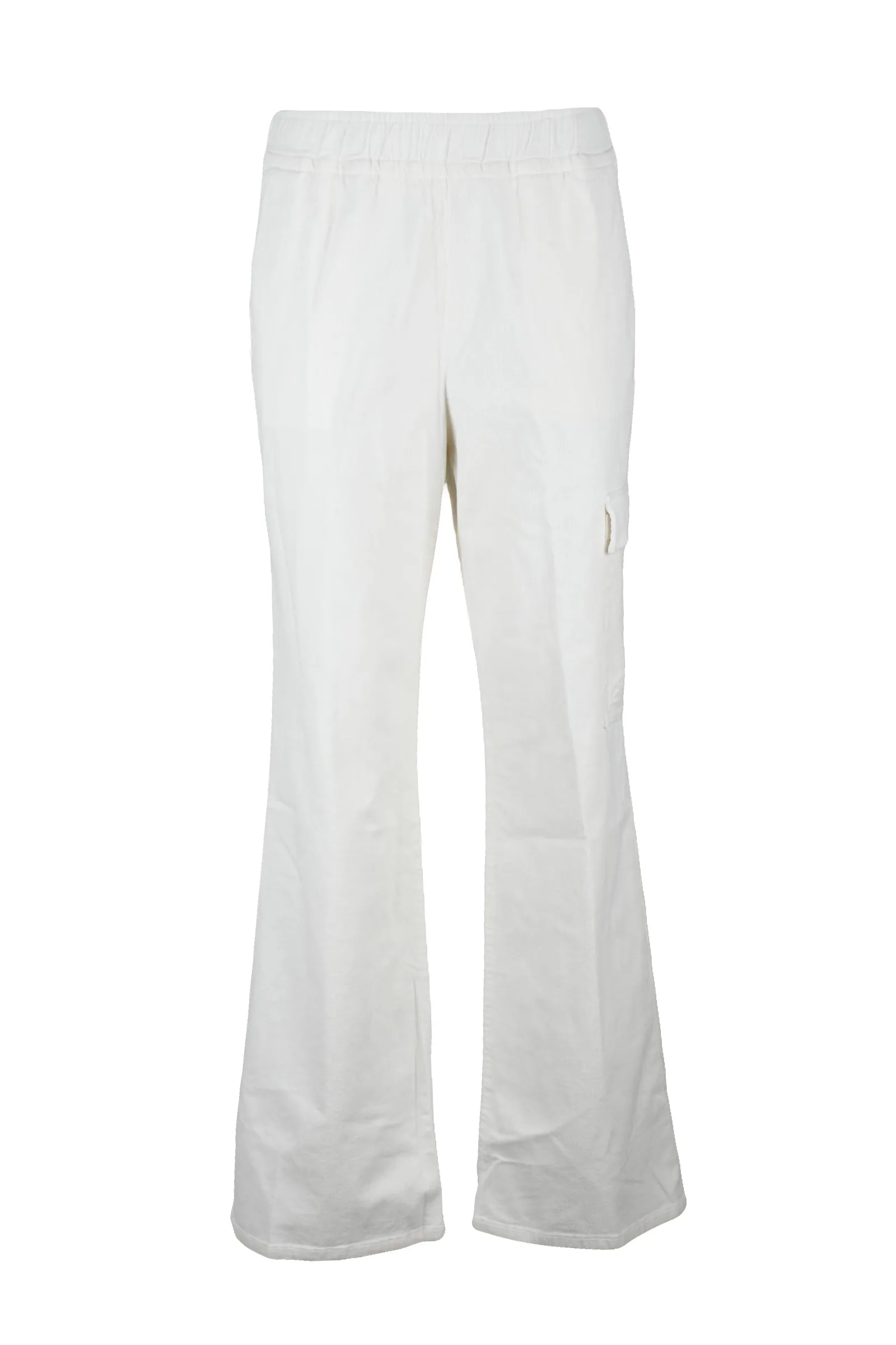 Pantalone Cargo in Velluto Bianco