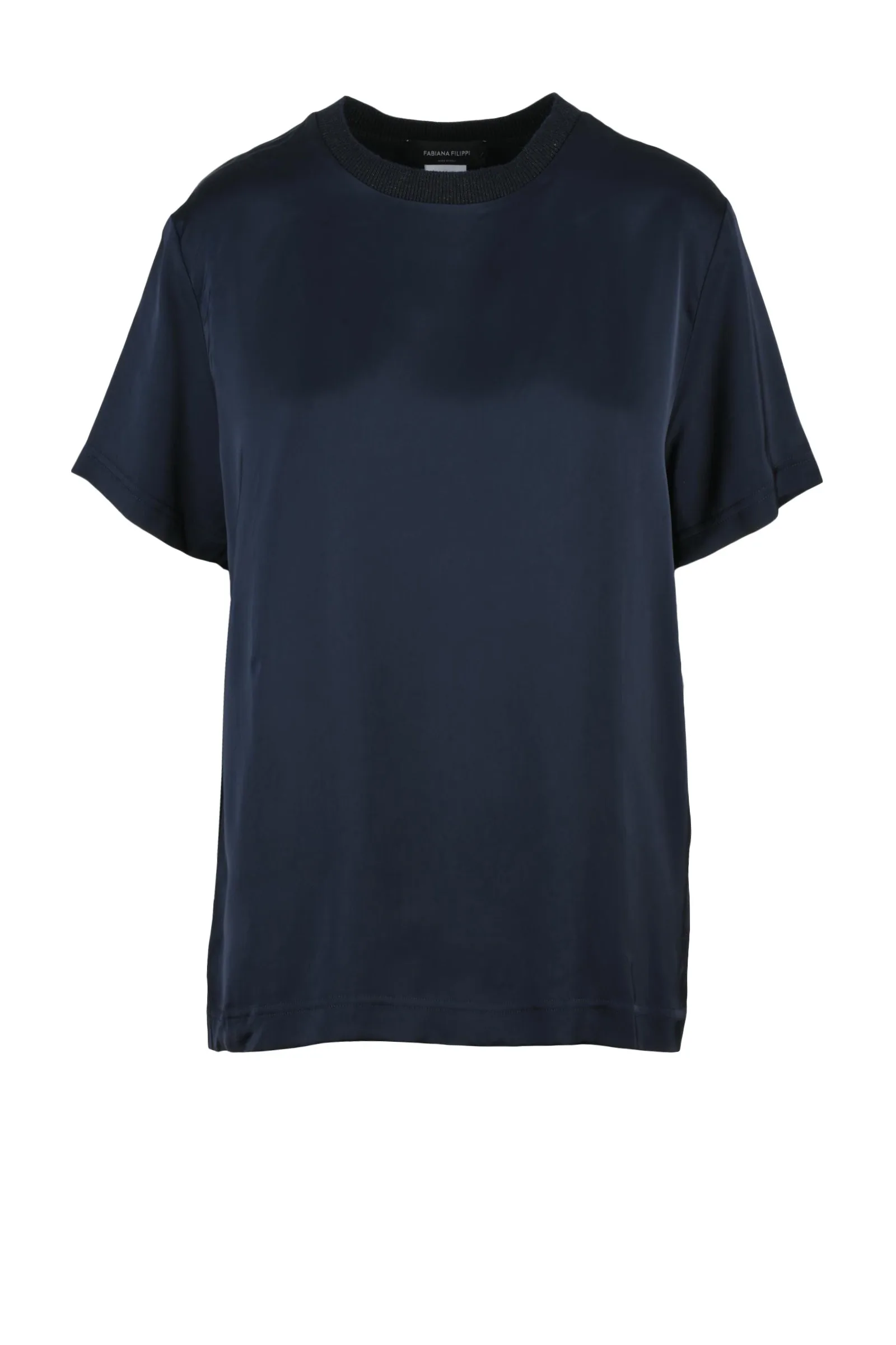 Blusa in Satin Blu