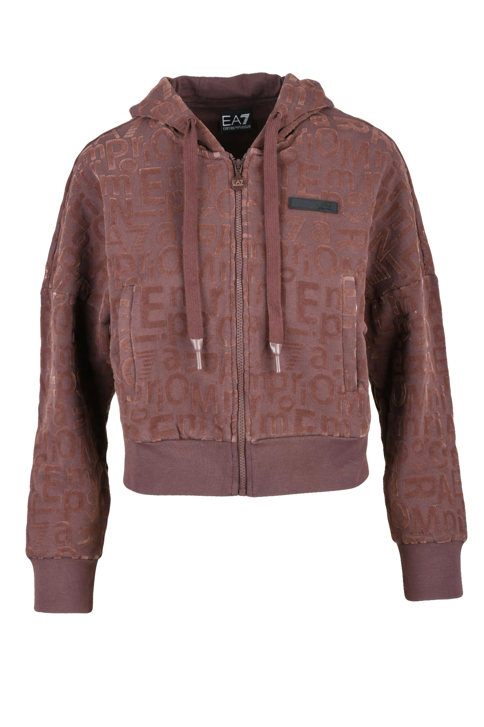 Felpa con Logo in Velluto Rosso