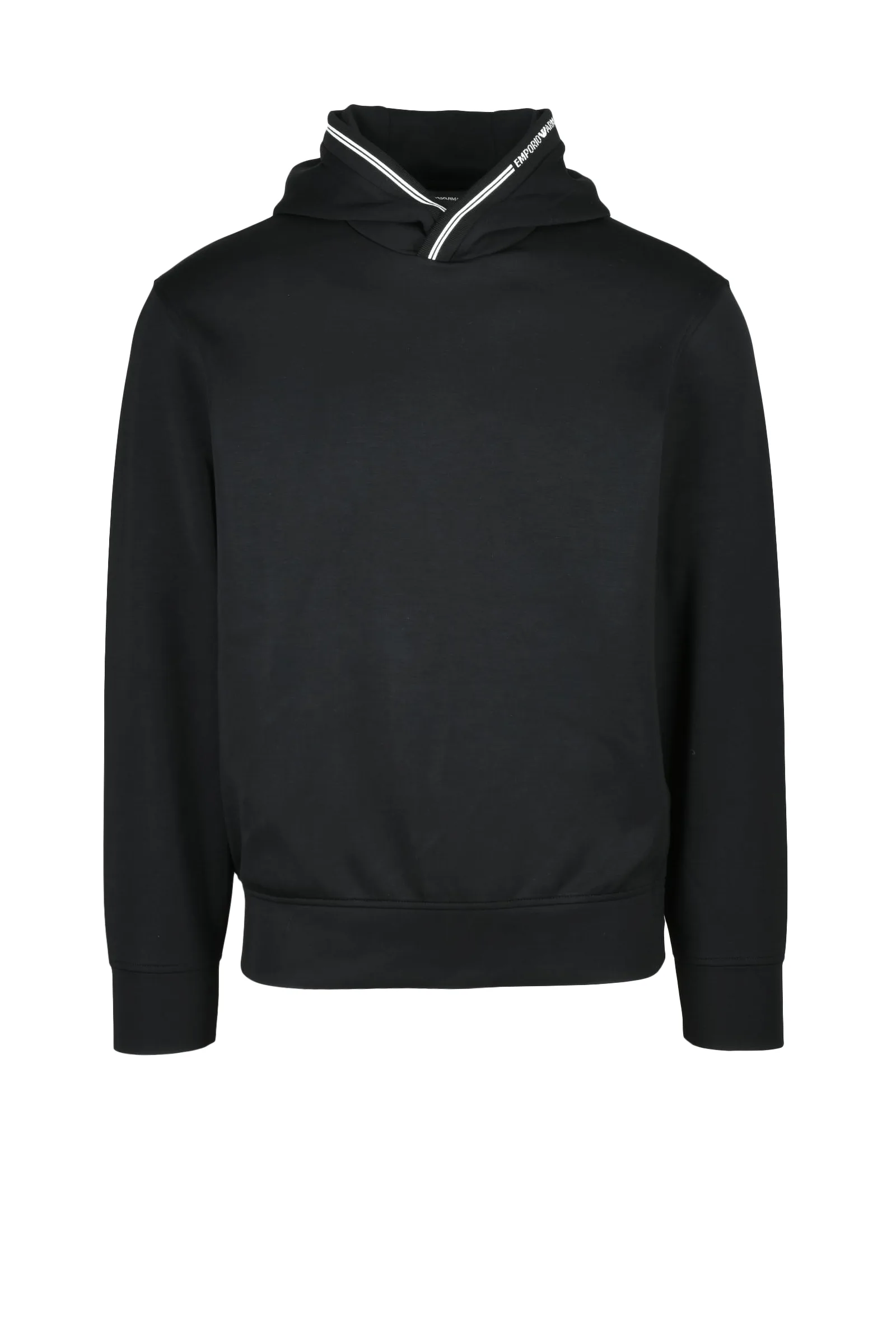 Felpa Effetto Neoprene con Cappuccio Nero