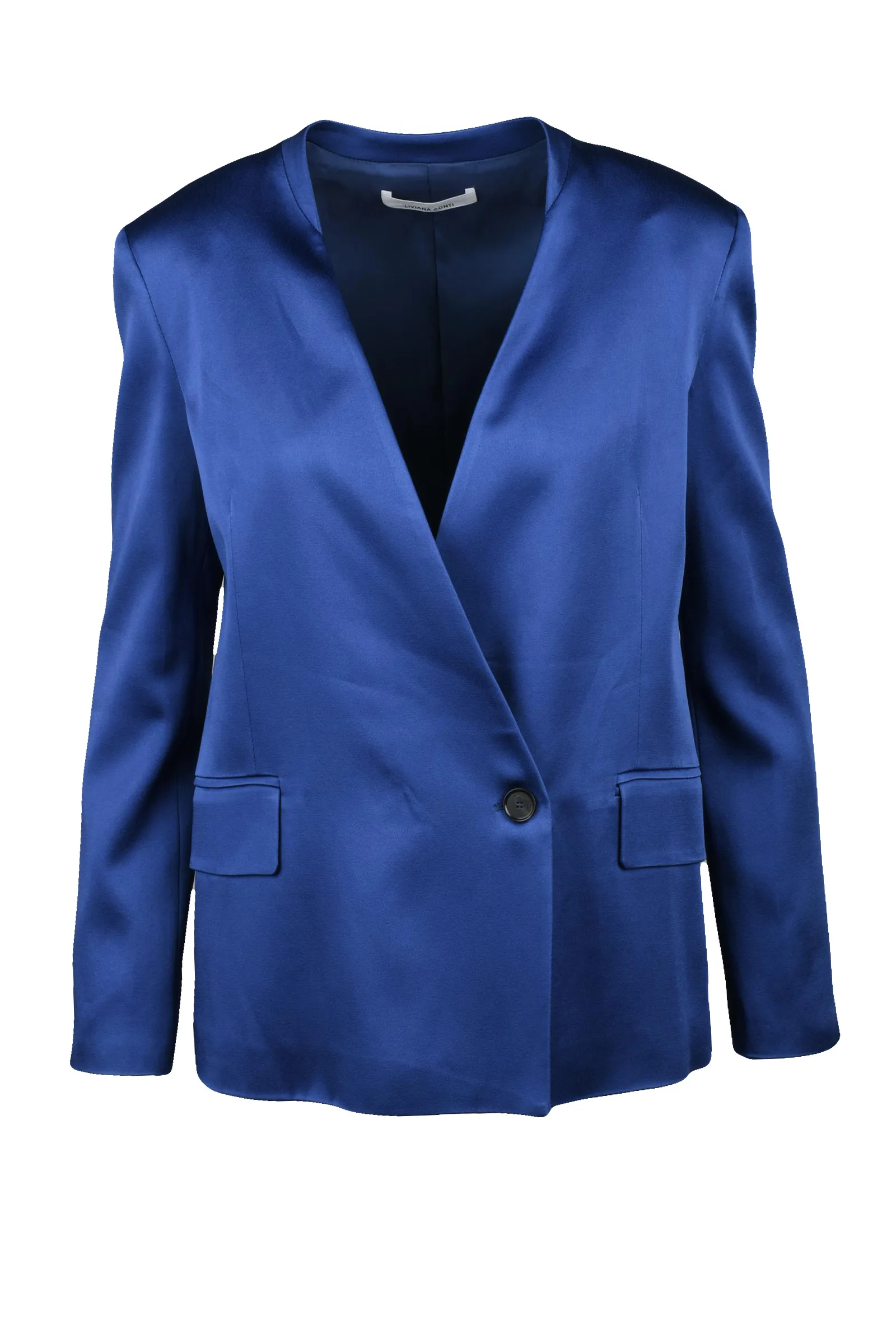 Giacca Blazer in Satin Blu