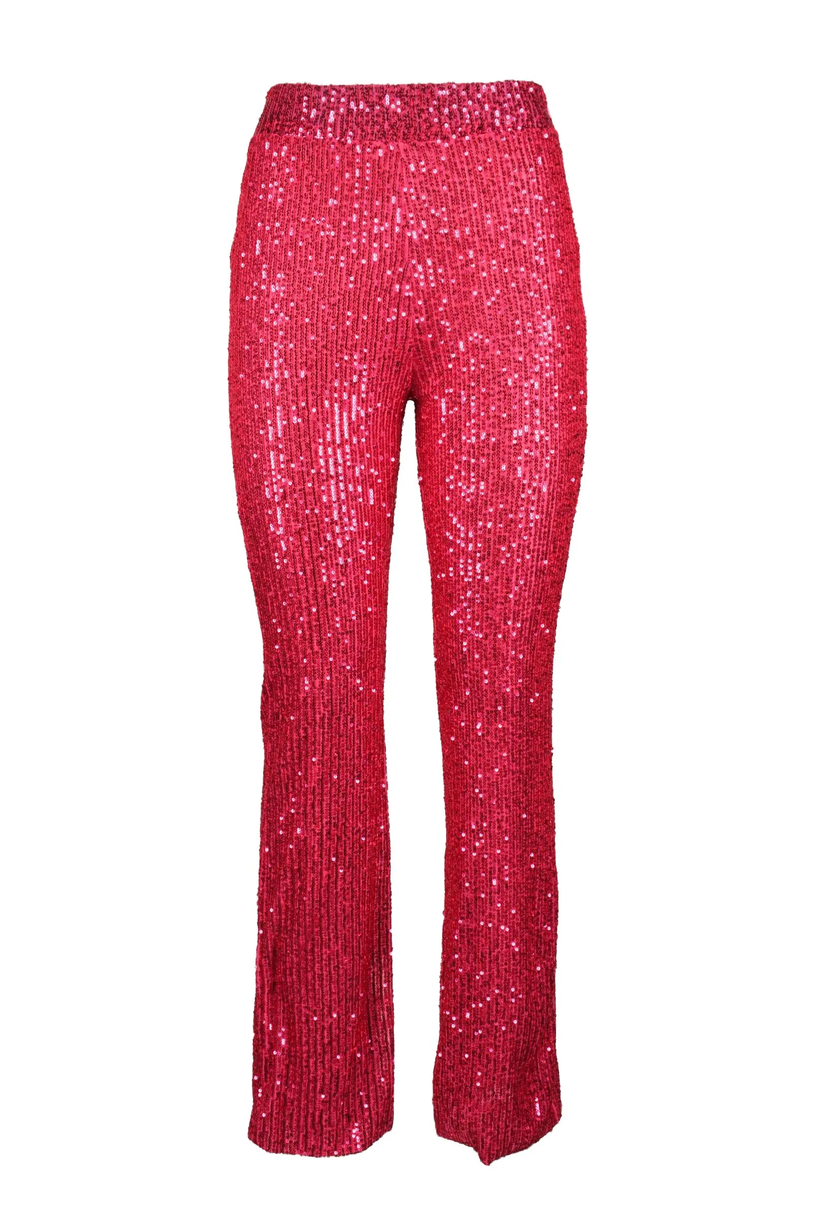 Pantalone Largo Paillettes Rosa