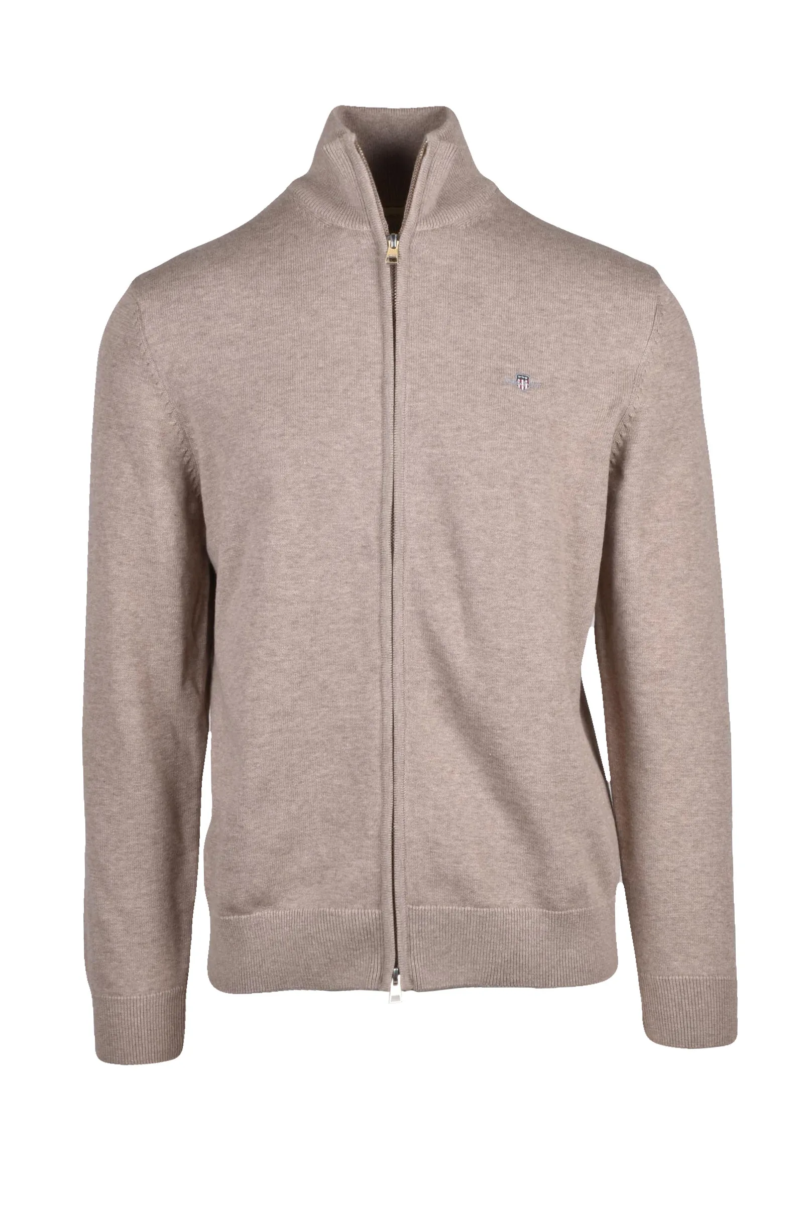 Cardigan con zip Beige