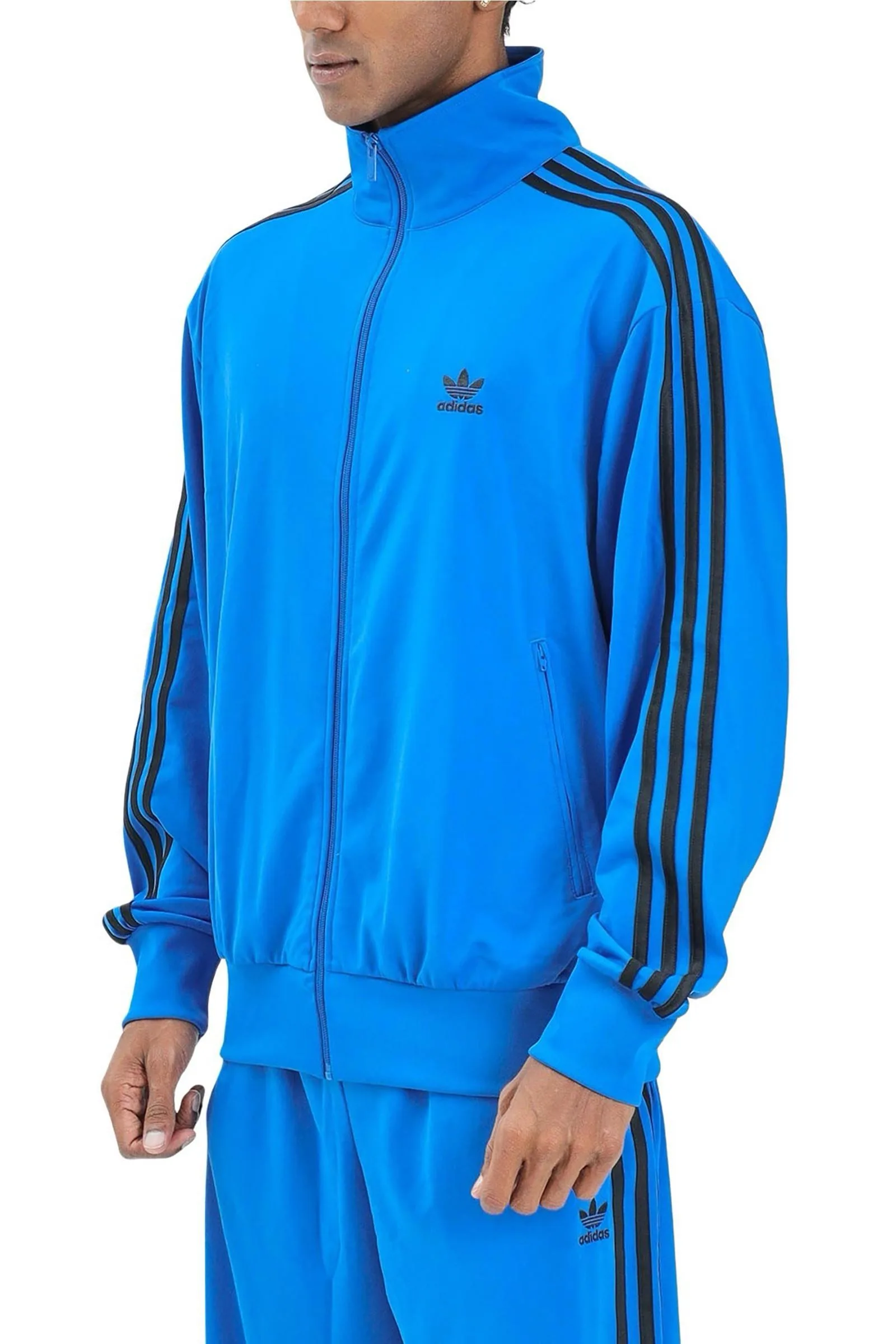 Felpa con zip Azzurro