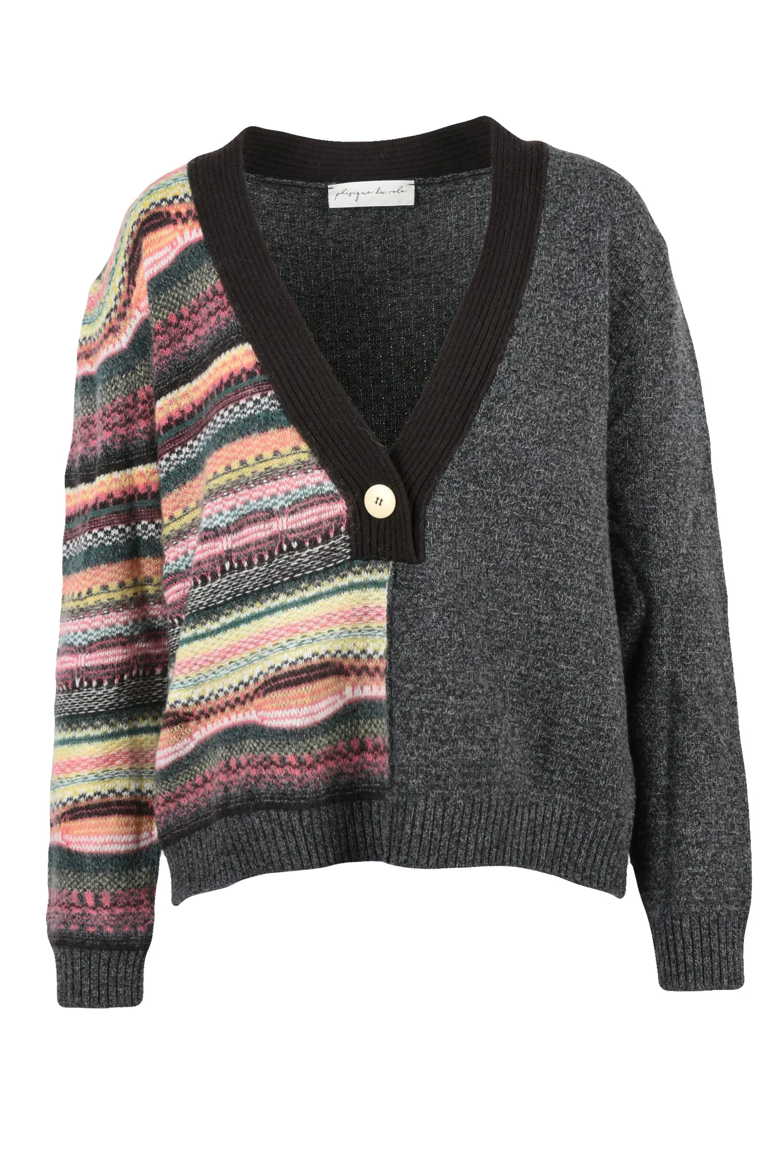 Maglia scollo a V Grigio