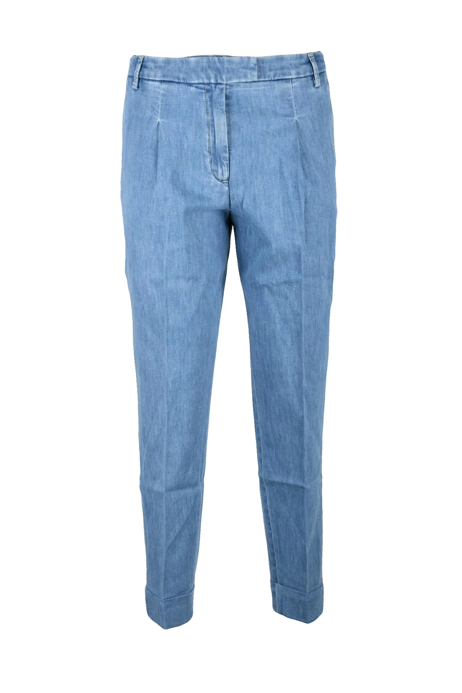 Jeans Boy With Cuff Azzurro