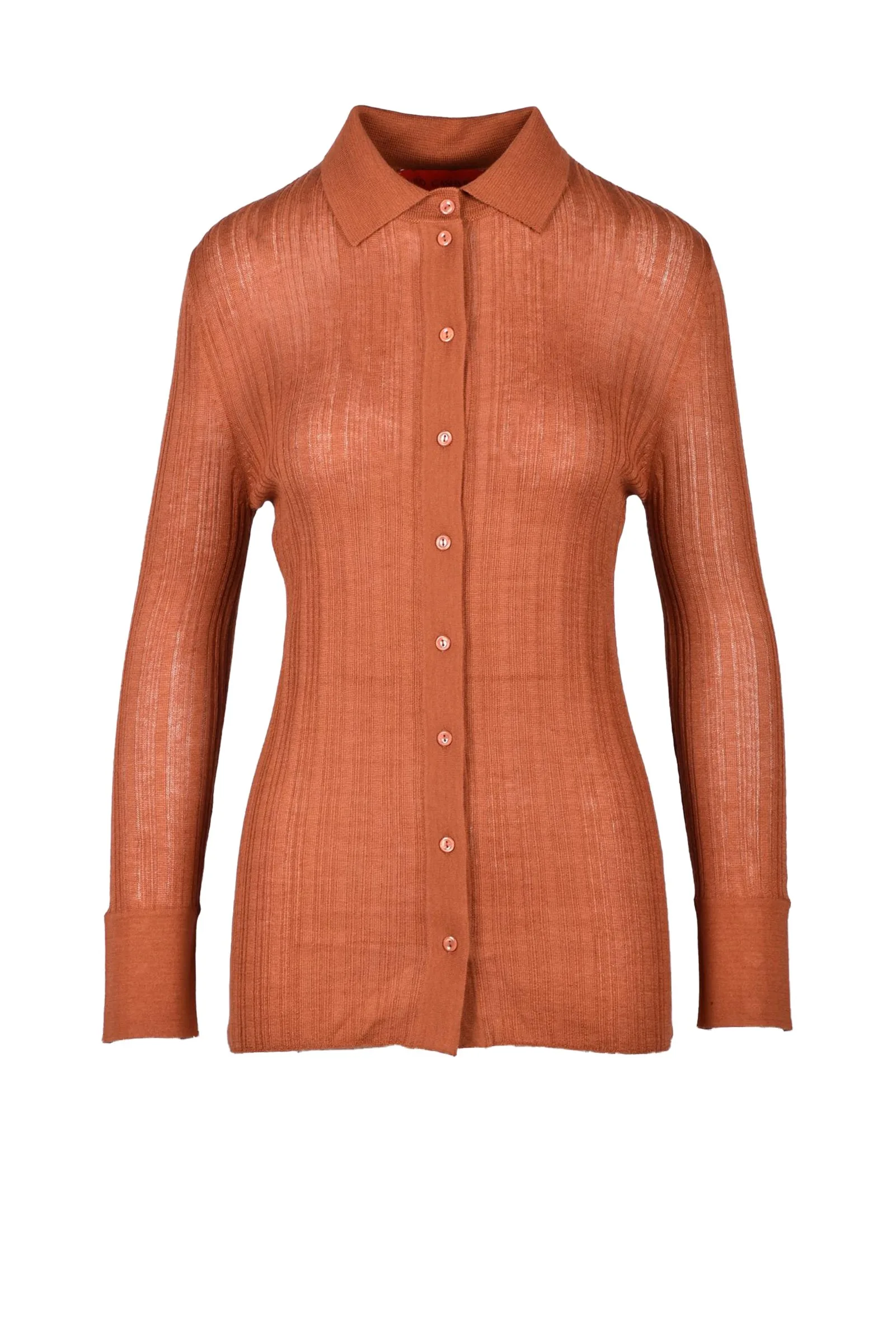 Cardigan Cannettato Marrone