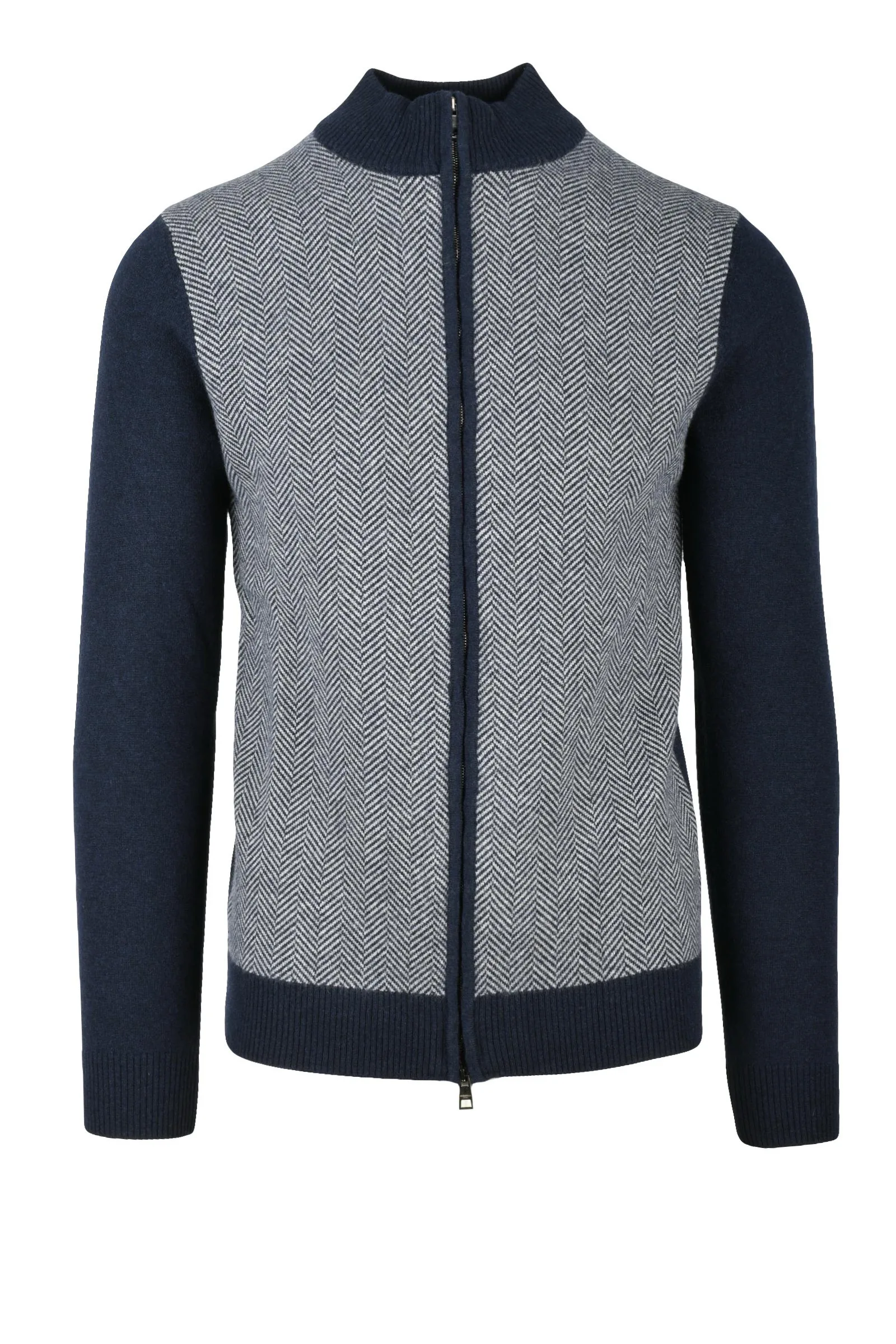 Luigi Borrelli Cardigan con Zip Blu