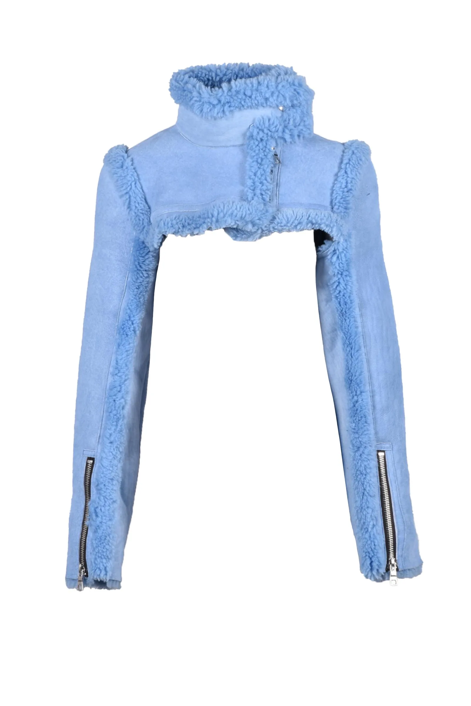 Giacca in Pelle Azzurro