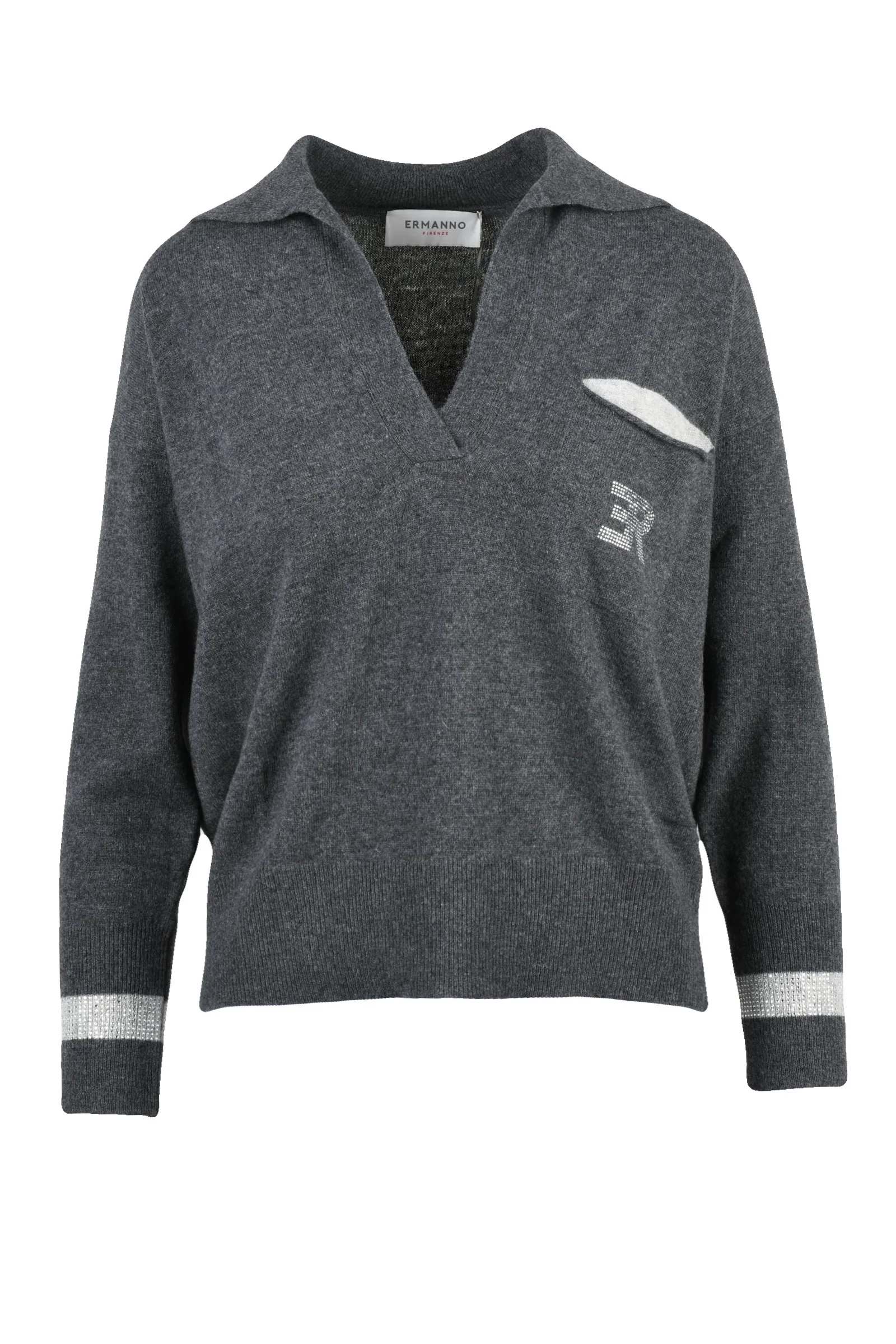 Polo in Maglia Grigia