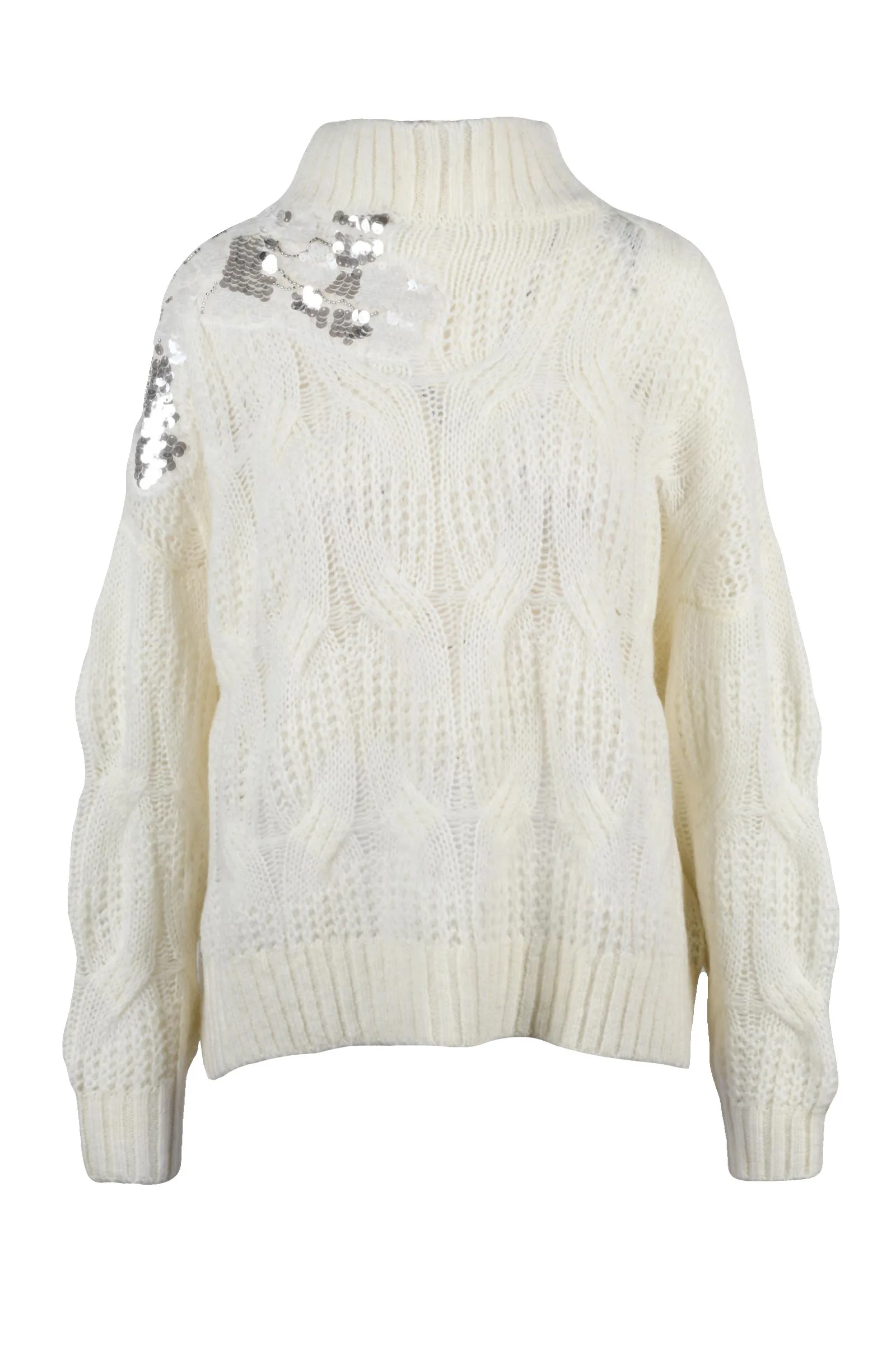 Liu Jo Maglione Collo Alto Bianco