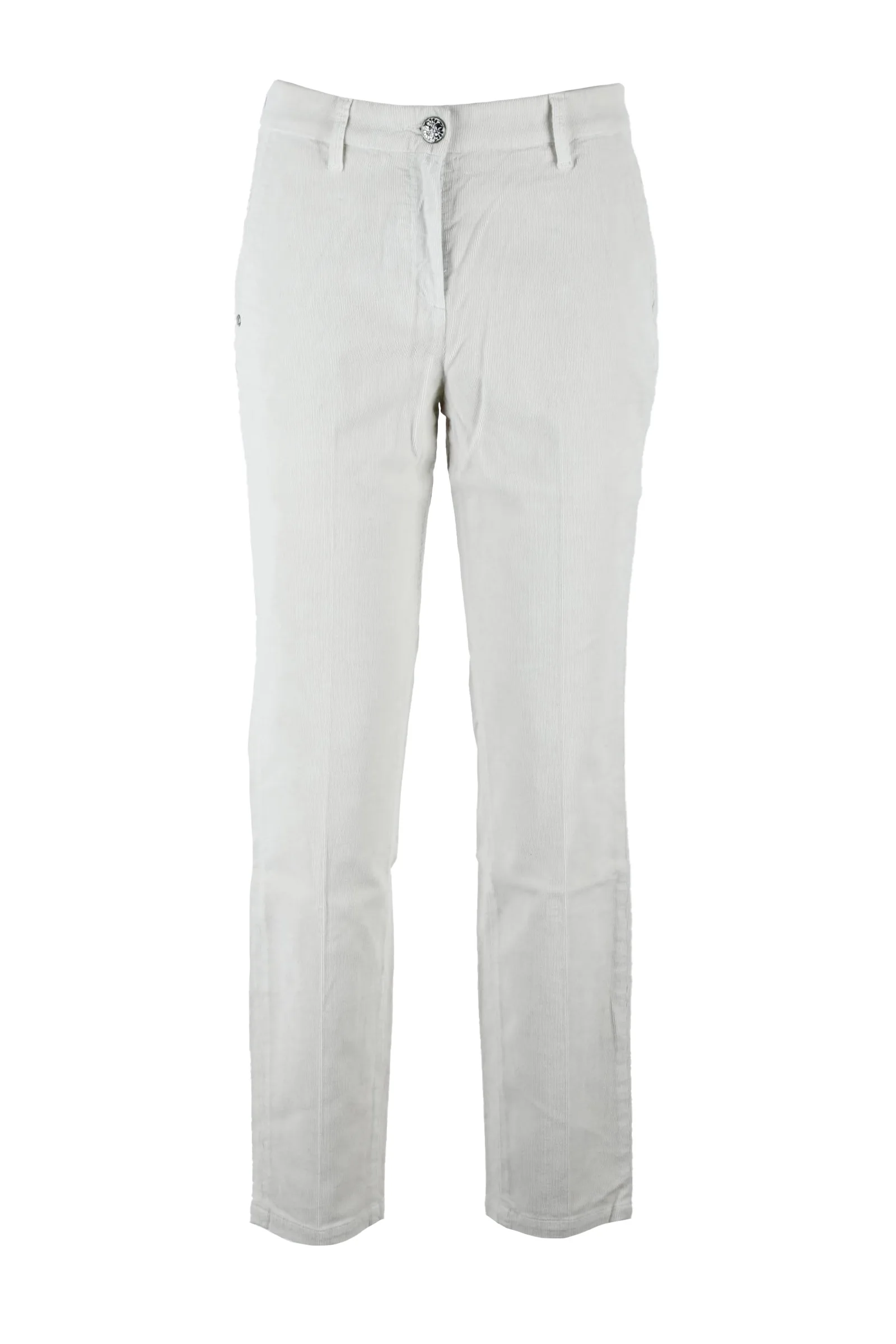Pantalone Marina Velluto Slim Bianco