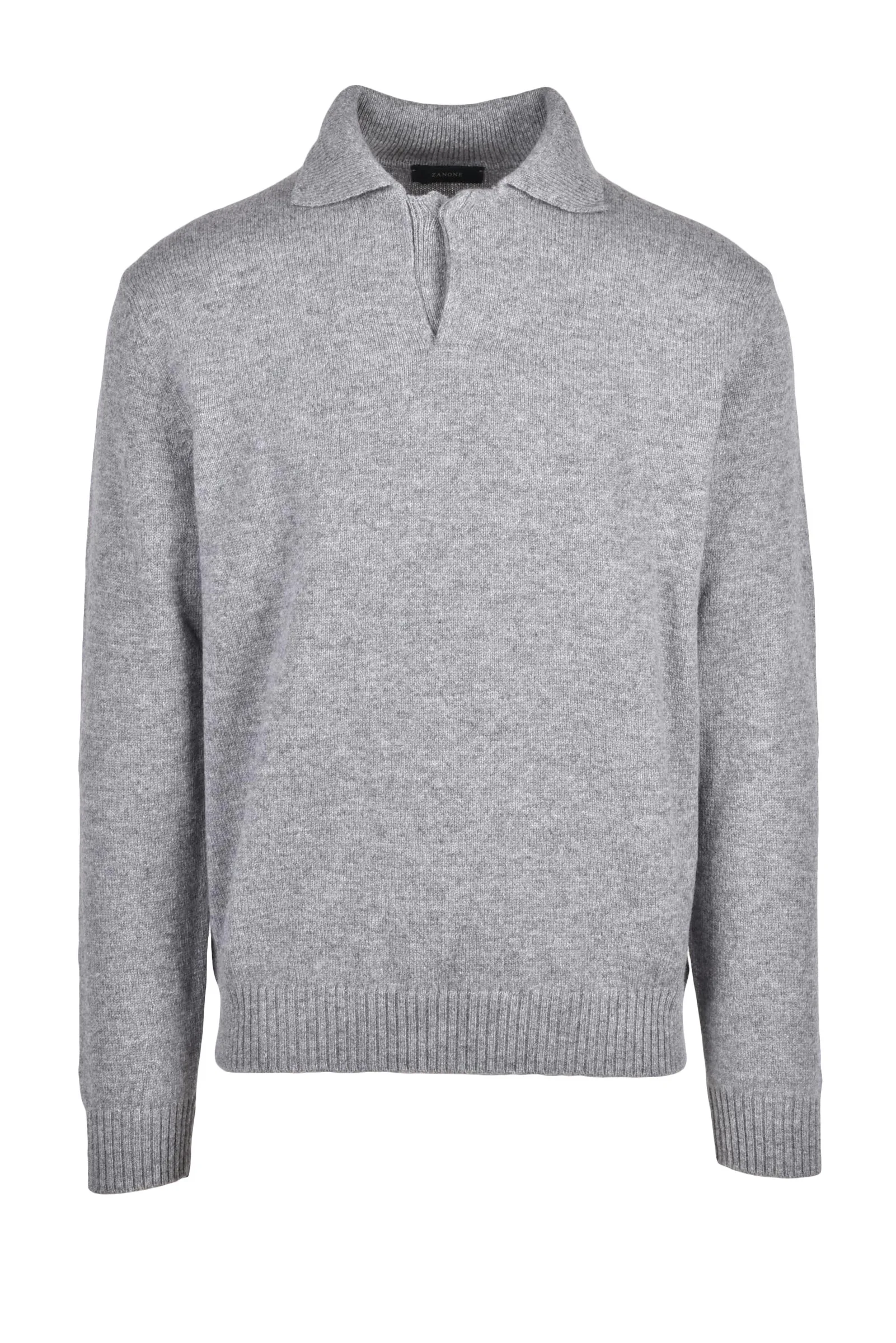 Polo in Maglia Grigio