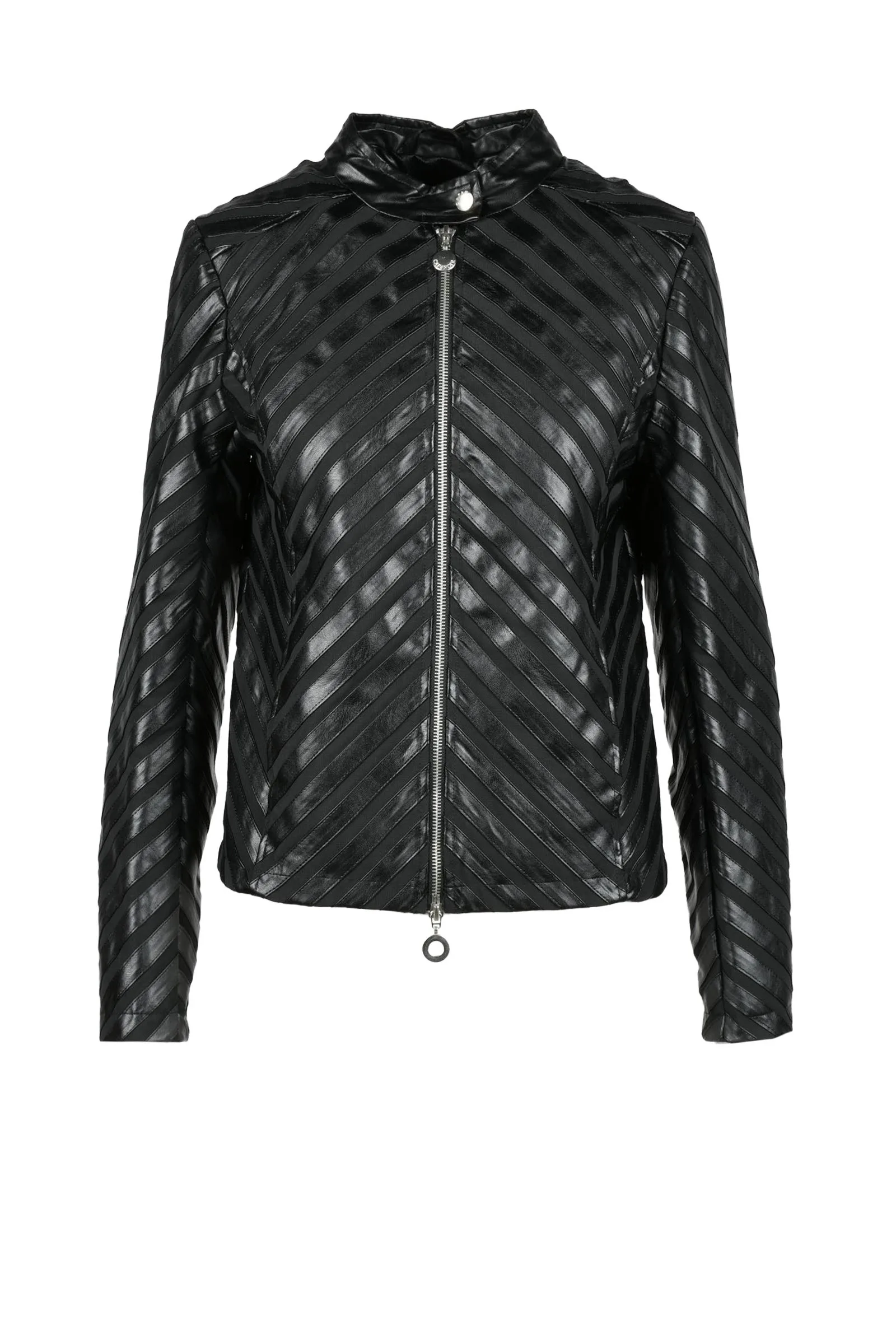 Giacca Biker in Ecopelle Nero