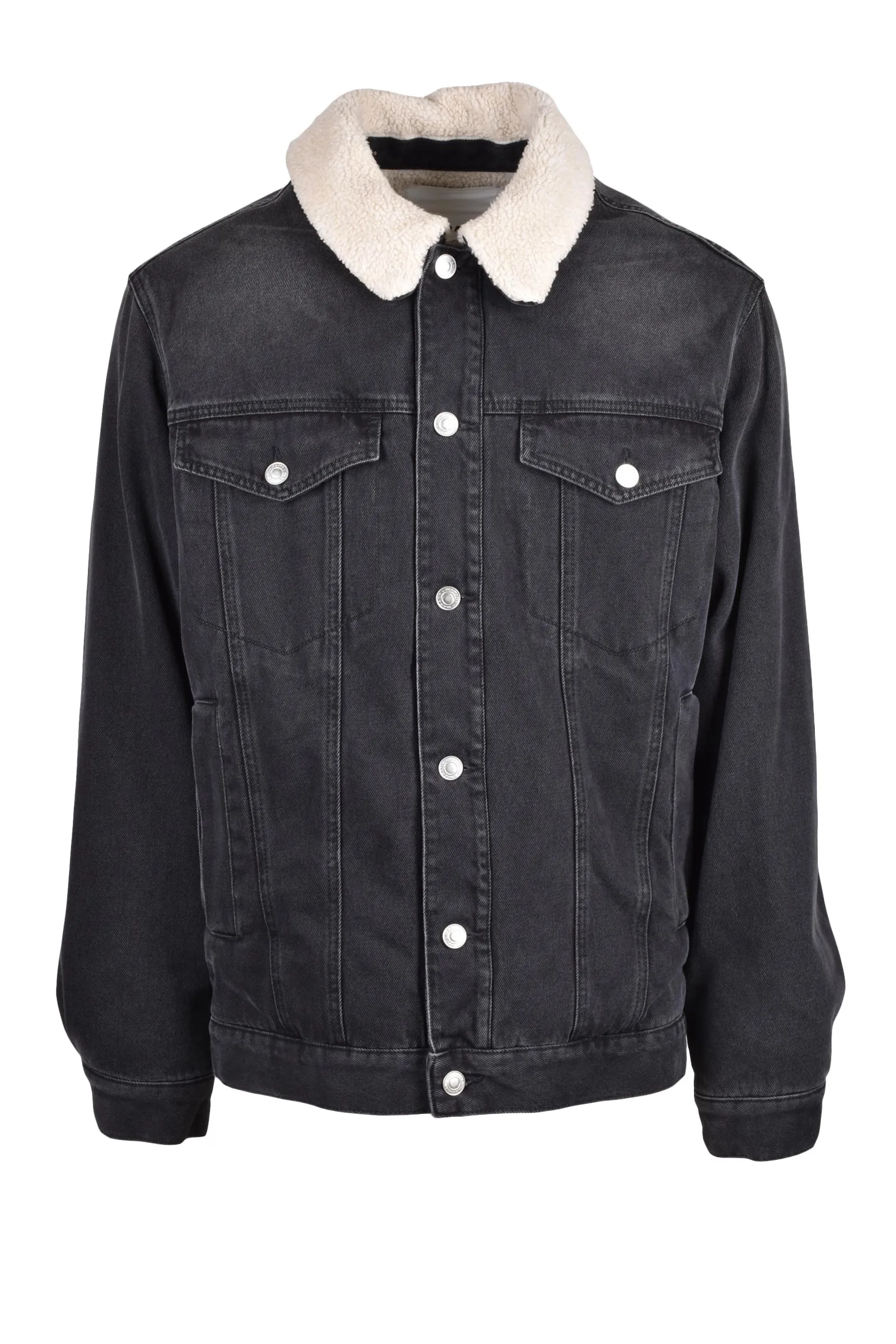 Giubbotto Denim Peluche Uomo Nero