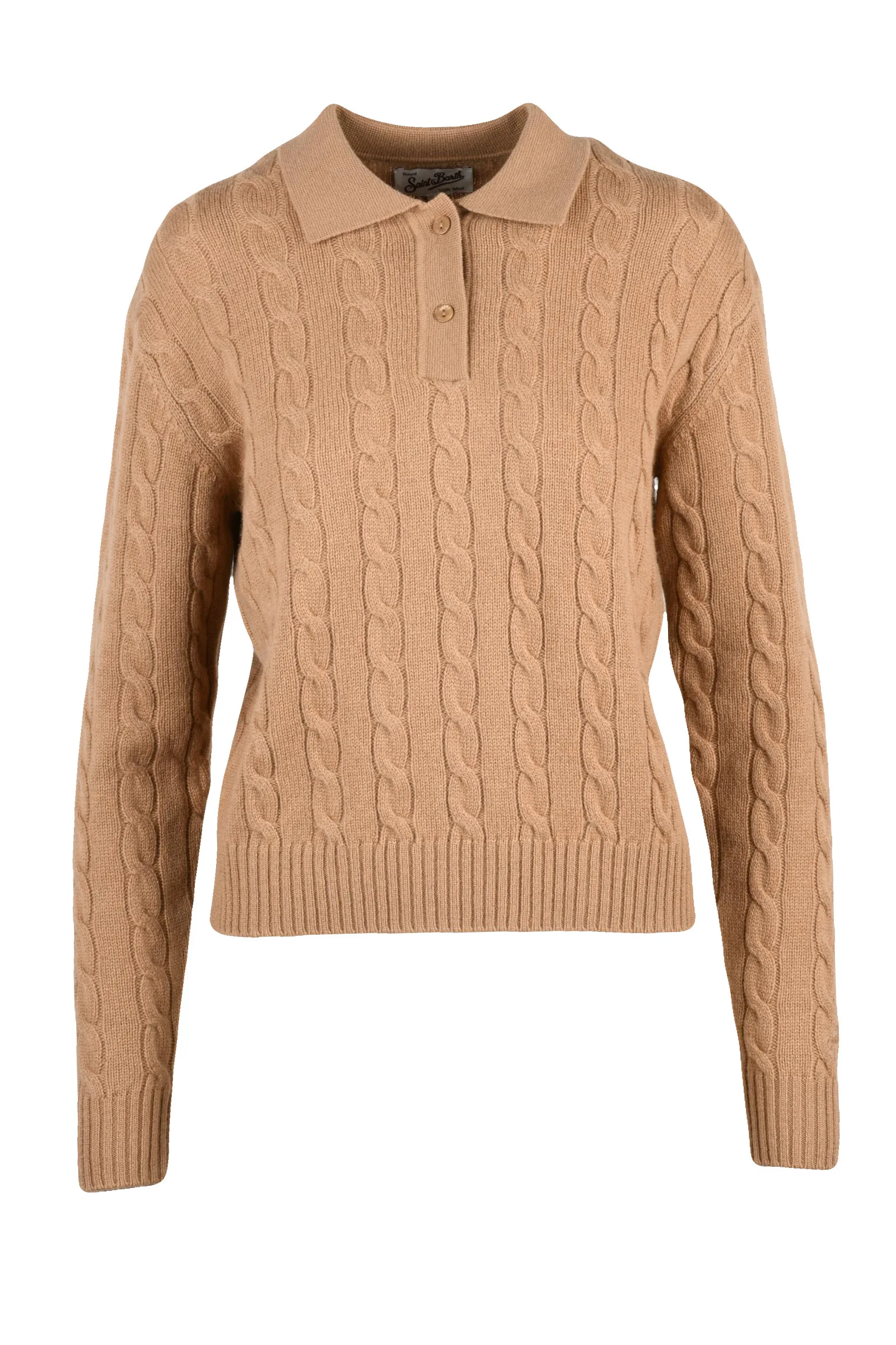 Polo in Maglia Marrone