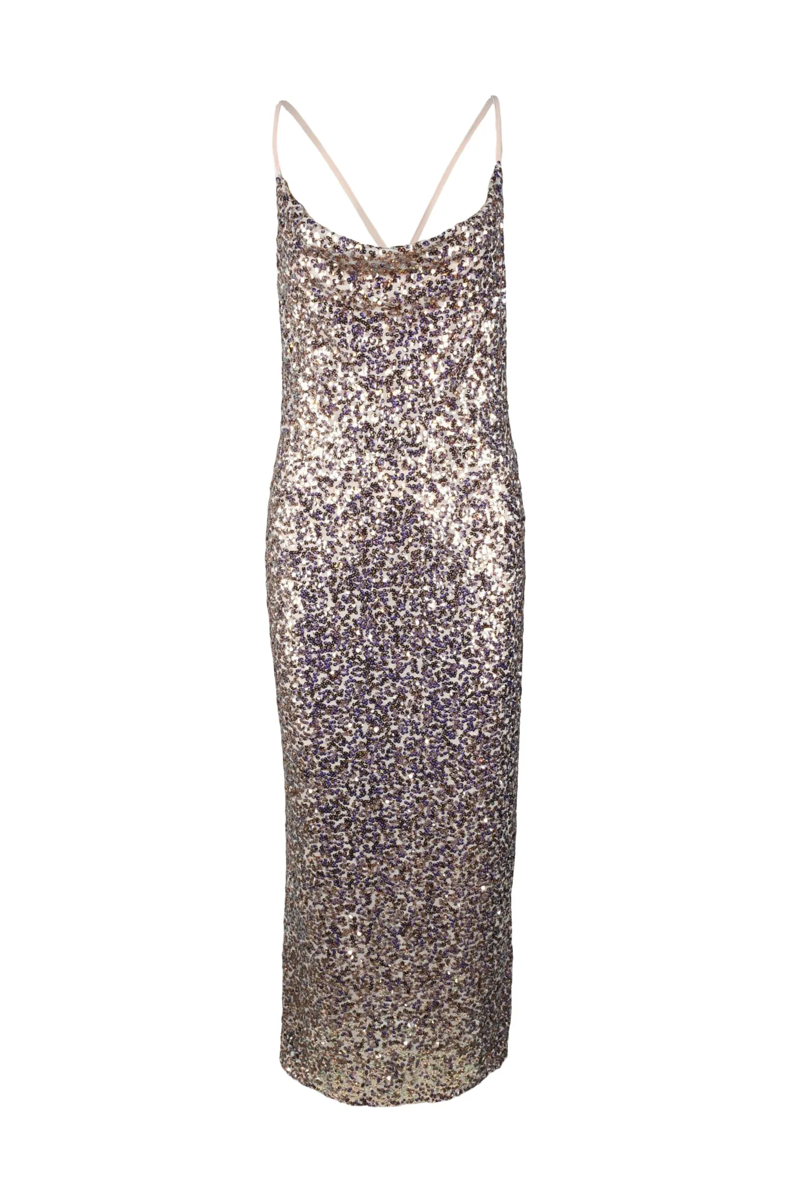 Abito Lungo Paillettes Rosa