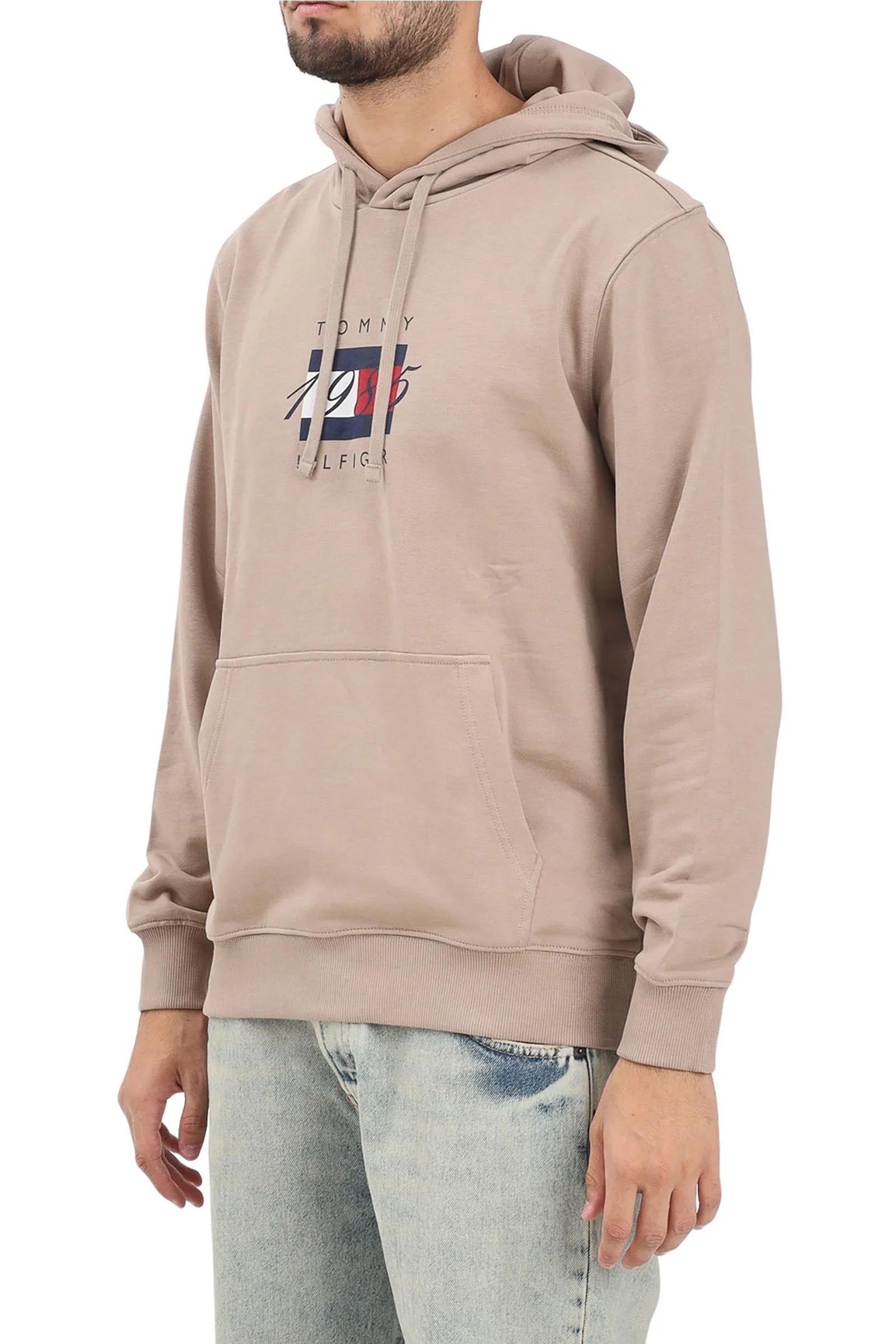 Felpa con Cappuccio Beige