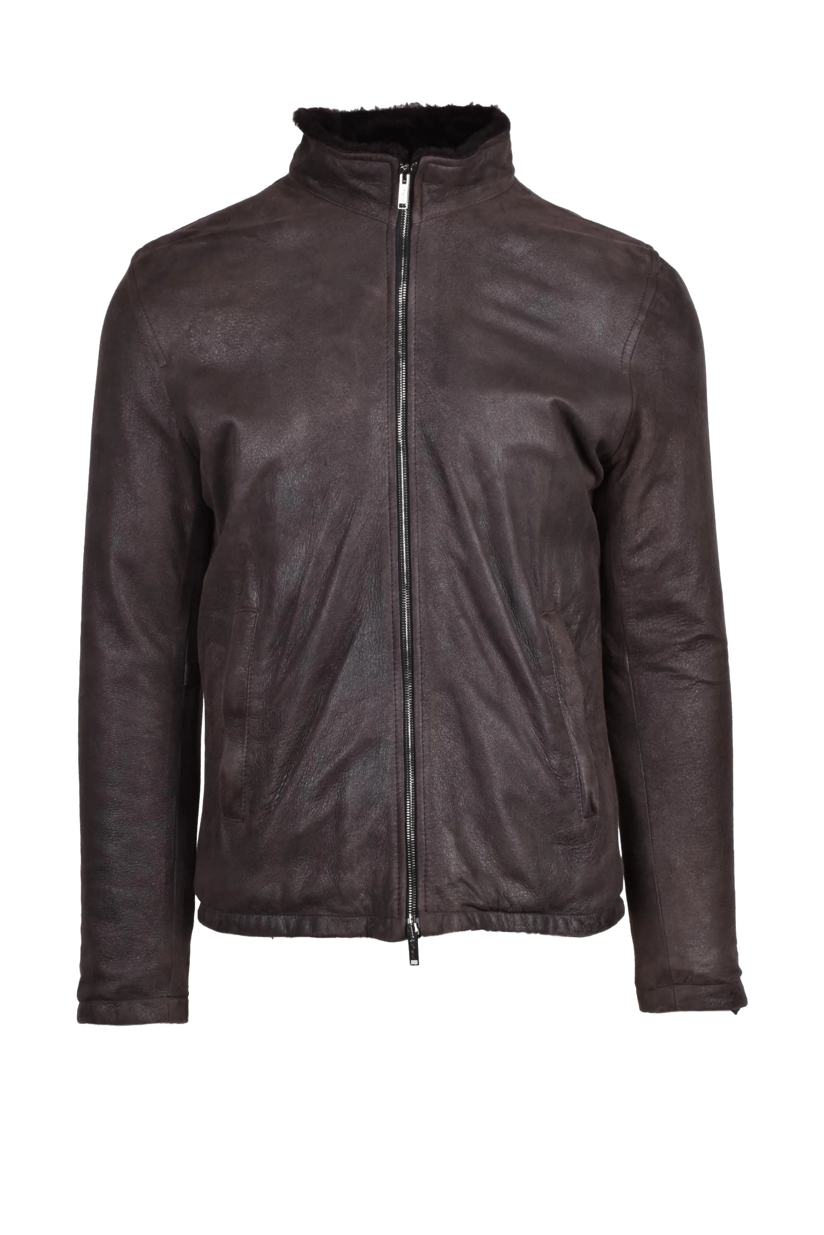Giubbotto in Pelle Marrone
