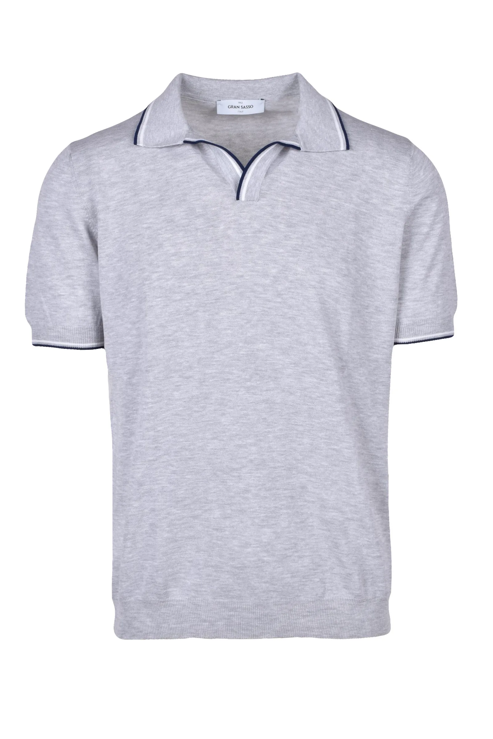 Polo in Maglia Grigio