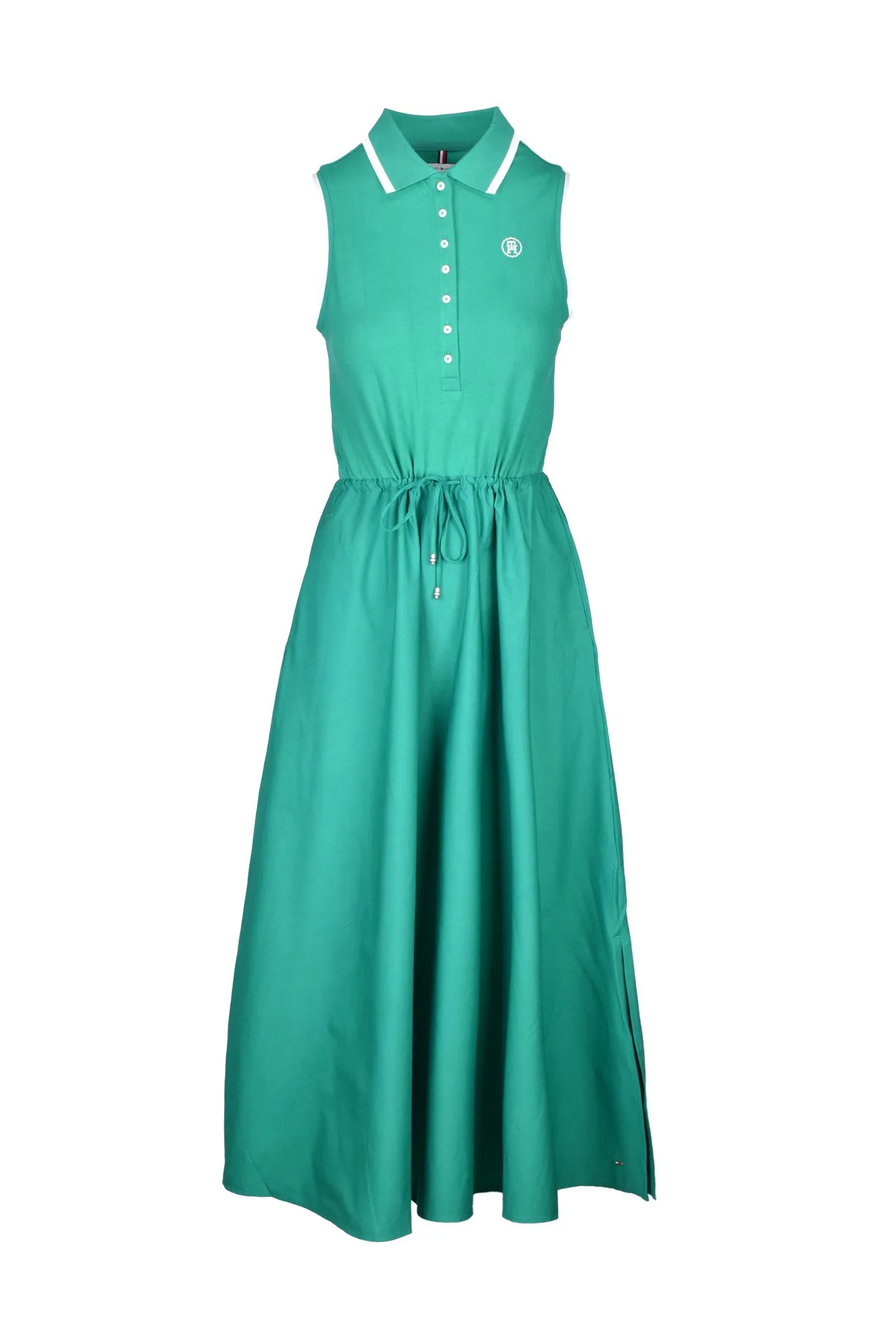 Abito Lungo in Cotone Verde