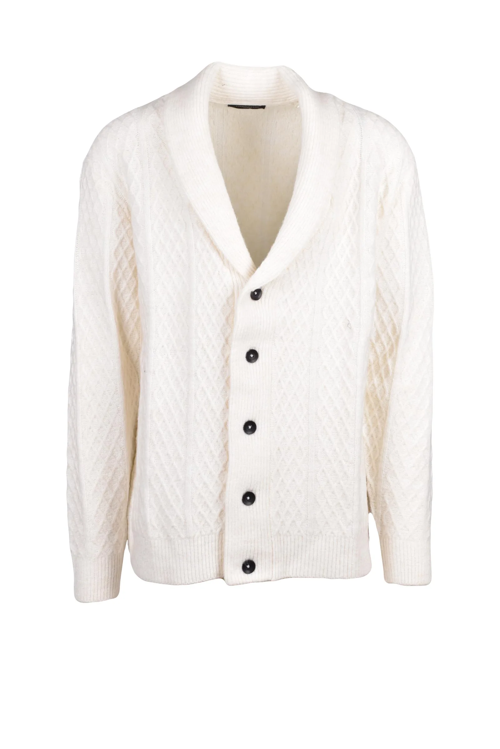 Cardigan Rever Sciallato Bianco Uomo