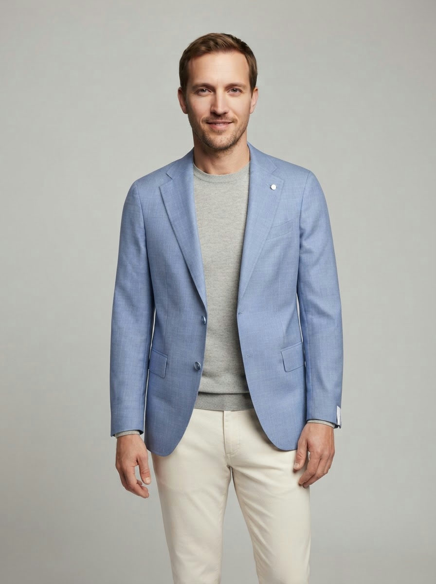 Giacca Stondata Azzurro